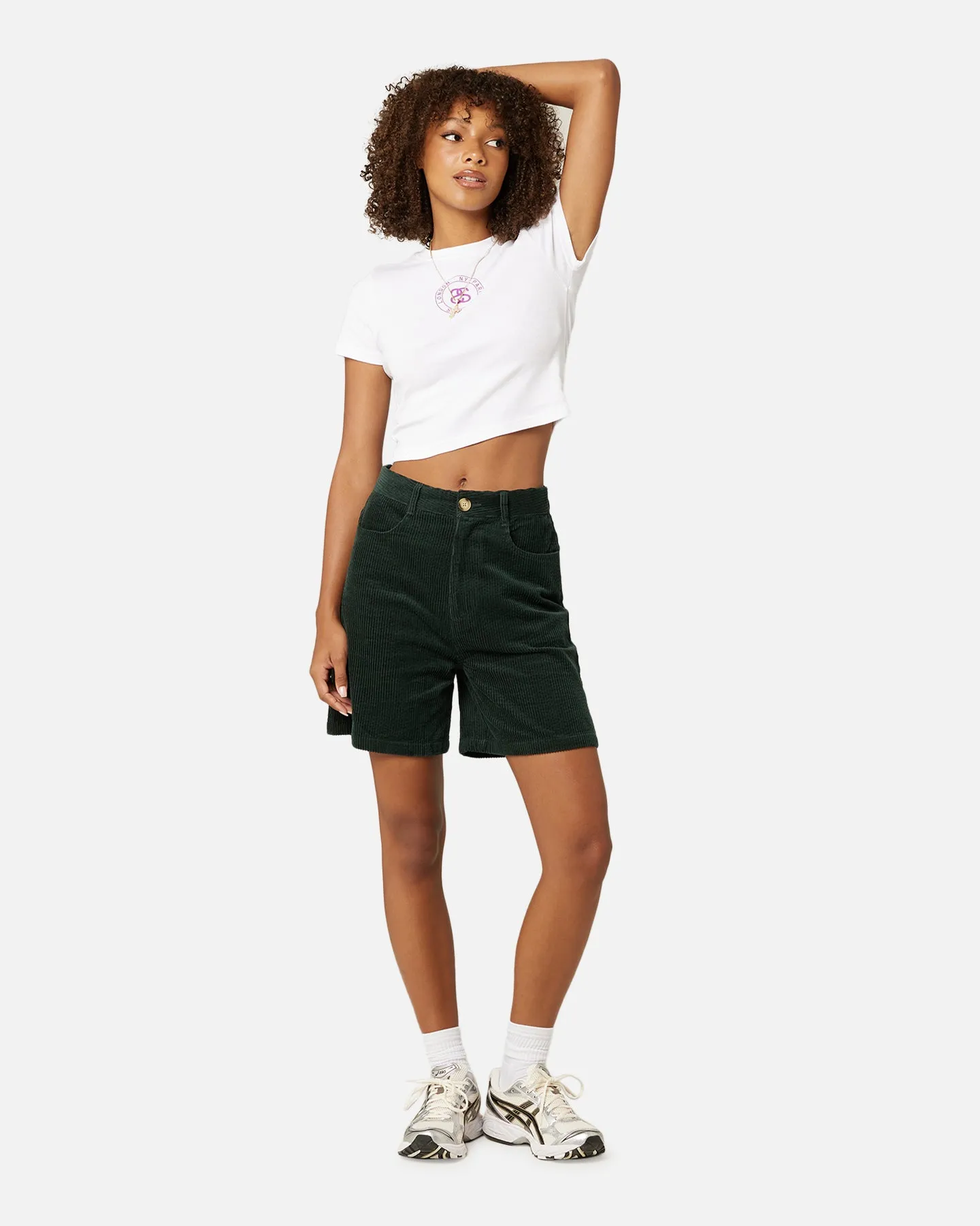 Stussy Women's Eden Corduroy Shorts Forest