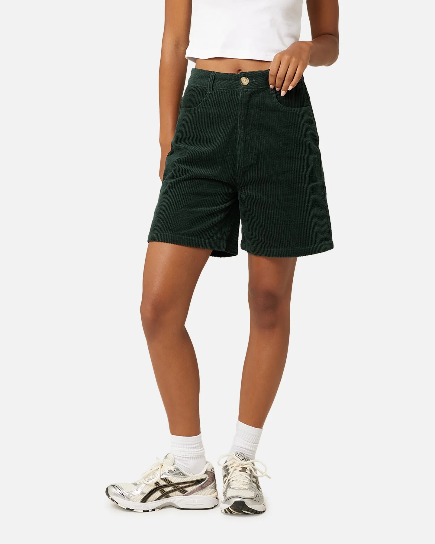 Stussy Women's Eden Corduroy Shorts Forest