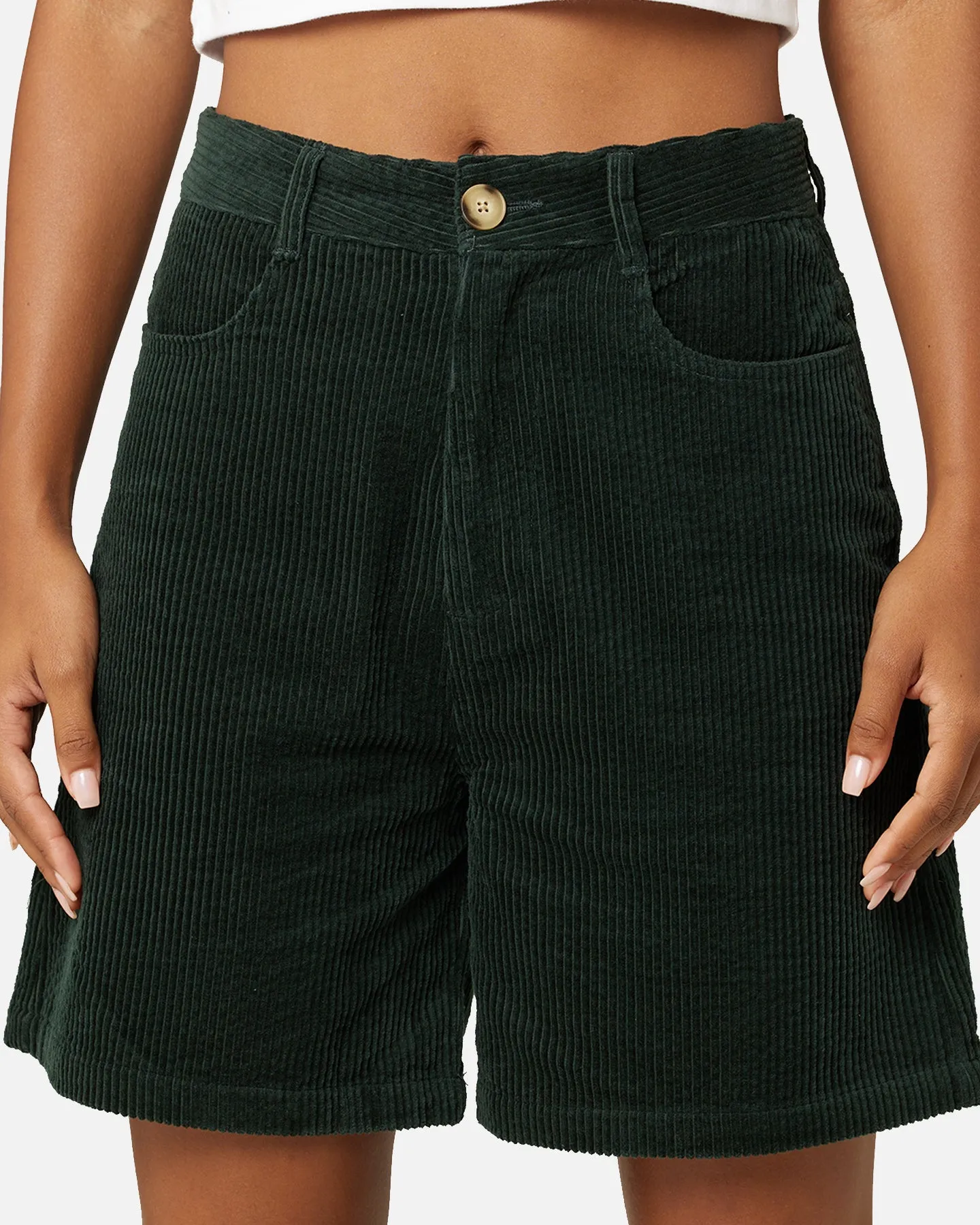 Stussy Women's Eden Corduroy Shorts Forest