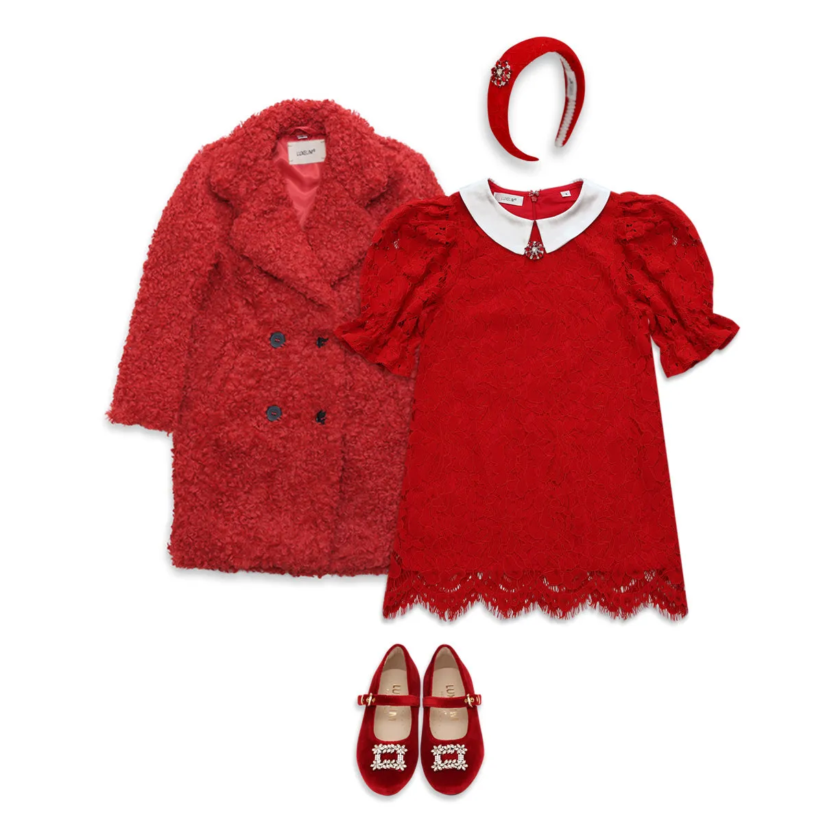 Teddy Coat red