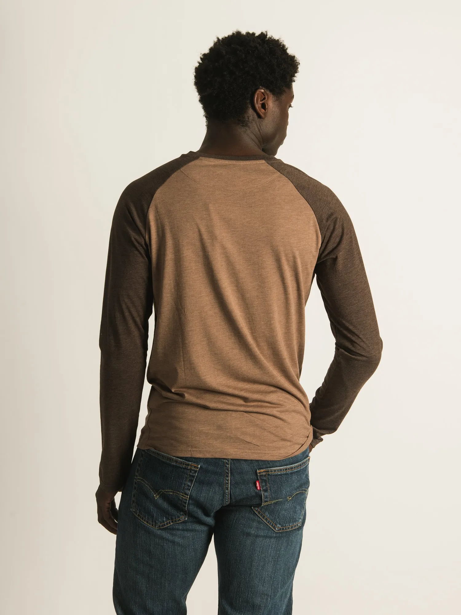 TENTREE CORK LONG SLEEVE HENLEY T-SHIRT  - CLEARANCE