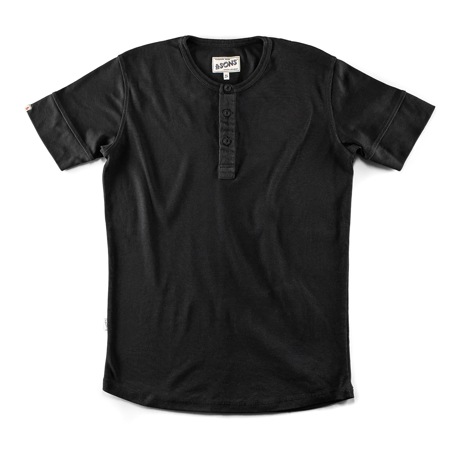 The New Elder Henley Short Sleeve Shirt Black