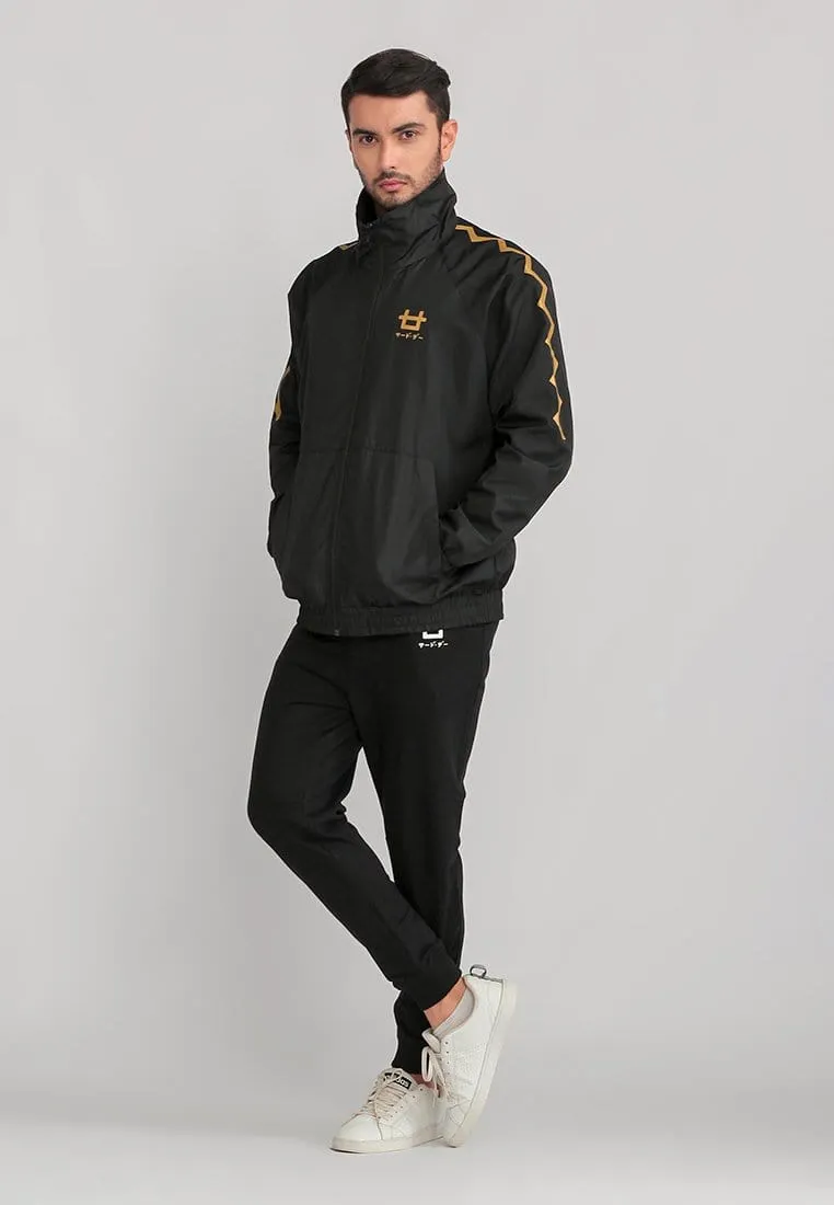 Third Day MOA23 Jaket Sporty Parka Pria Parasit Zigzag Hitam Gold