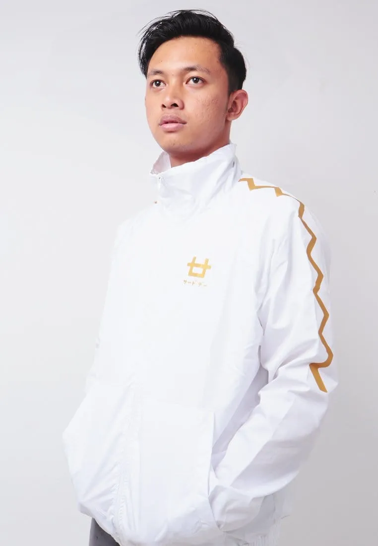 Third Day MOA24 Jaket Sporty Parka Pria Parasit Zigzag Putih Gold