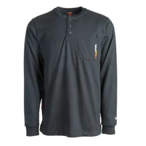 Timberland Pro Men's Flame Resistant Long Sleeve Work Henley - Black - TB0A23P4001