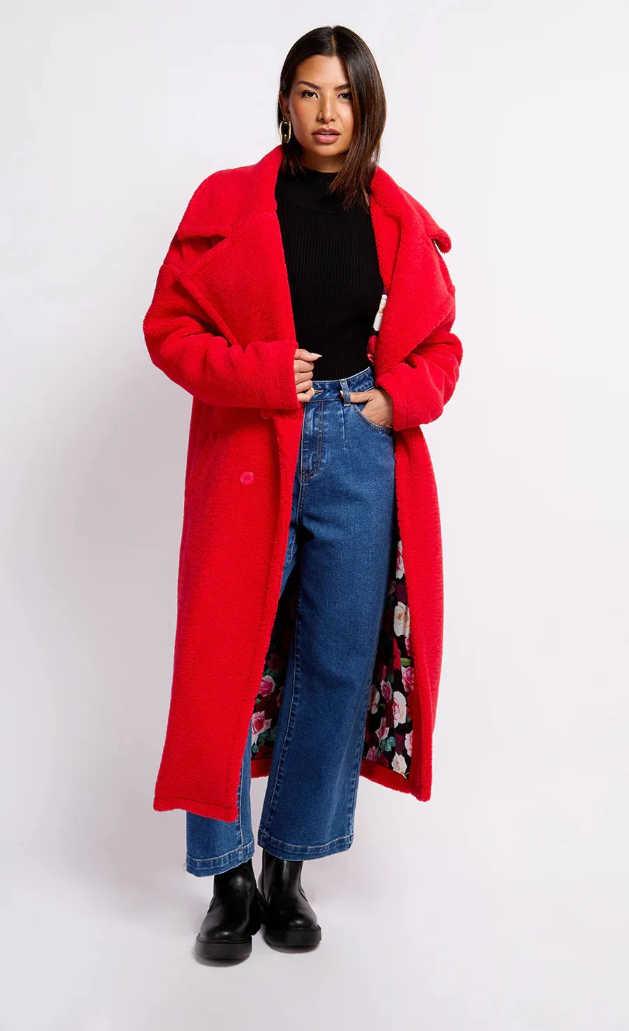 Vogue Teddy Coat (Red)