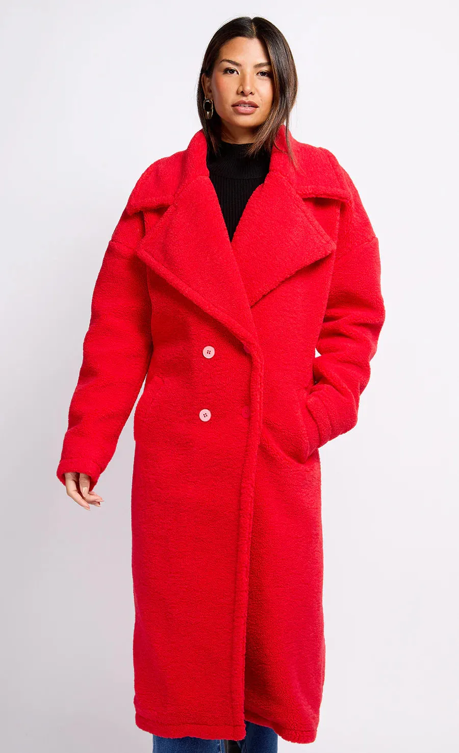 Vogue Teddy Coat (Red)